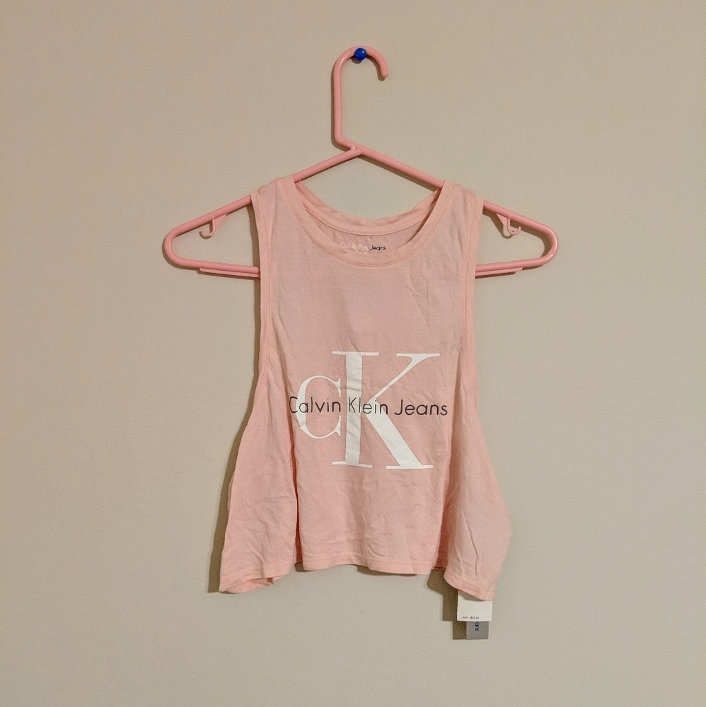 NWT Calvin Klein Jeans Pink Crop Top size Small